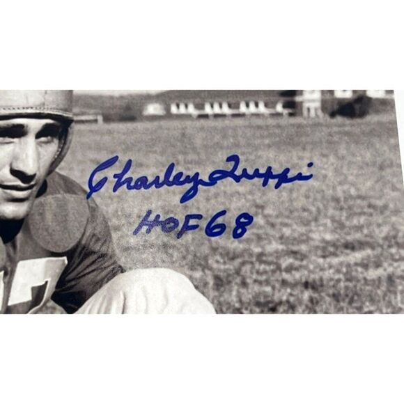 Charley Trippi Autographed Black & White Football Photo HOF 68 Inscription - Picture 2 of 2